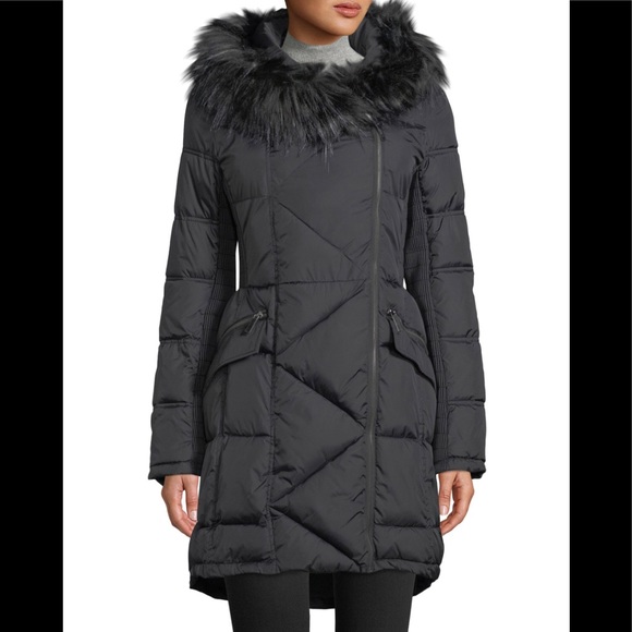 French Connection Jackets & Blazers - French Connection Faux-Fur-Collar Puffer Jacket